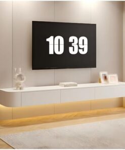 Générique Meuble TV Flottant, Meuble TV Mural, Console multimédia, avec Trous pour câbles, étagères de Rangement, pour Salon, Chambre à Coucher (160 cm)