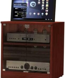 Armoire de Rangement multimédia, Armoire de Rangement à étagères multimédia AV avec Gestion des câbles, Console multimédia, Support de Rack Audio-vidéo, pour réunion, Salon, Salle d'enregist