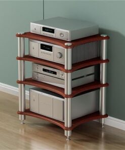 Support stéréo Robuste, Support Audio, Armoire stéréo, Support stéréo et Supports avec Pieds, Support multimédia AV, Armoire à Composants, étagère Audio-vidéo pour cinéma à Domicile, Bureau,