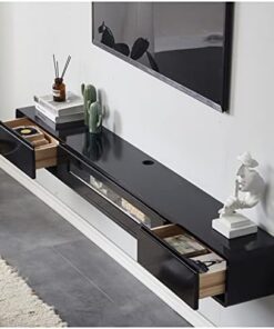 Console TV flottante fixée au mur sous le meuble TV Console TV flottante Étagère de divertissement Meuble avec tiroirs et rangement pour salon Chambre Salle multimédia (Couleur : F, Taille :