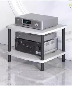 Meubles de Support, Supports et étagères HiFi, étagère Audio en métal et en Bois, Support multimédia pour Composants AV, Meuble stéréo pour amplificateur/Platine de Disque/récepteur stéréo,