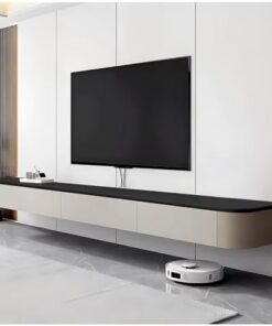 Meuble TV Flottant en Bois avec tiroirs de Rangement, Console multimédia Murale, étagère TV Moderne pour sous la télévision, Centre de Divertissement Minimaliste, Table de Meuble TV pour sal