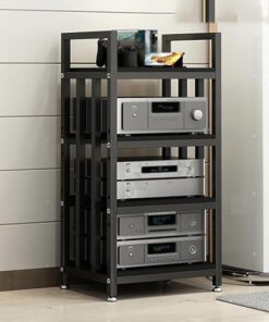 Support Phono d'angle en Bois réglable – Meuble TV et Support à Hauteur réglable – Meuble TV et Centre multimédia pour équipements audiovisuels