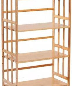 Étagère d'angle mobile en bois pour support multimédia AV, 4 supports de console stéréo domestique à 5 niveaux, étagère de présentation pour amplificateur audio à hauteur réglable (4 niveaux