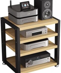Meuble Audio HiFi à 4 Niveaux | Étagère multimédia AV en Bois | Meuble stéréo pour Le Rangement de Vos appareils de Divertissement