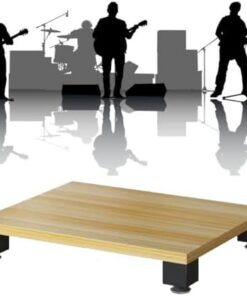 Meuble de Rangement multimédia HiFi à 2, 3 ou 4 Niveaux, Support pour Tourne-Disque, Support pour équipement audiovisuel Absorbant Les Chocs, Support multimédia Ouvert et Mobile (Noyer, 60 x