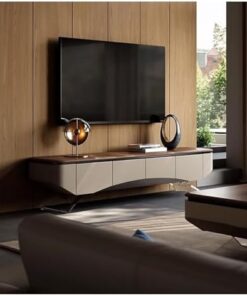 Générique Meuble TV Flottant Moderne avec Pieds, Console multimédia en Bois pour Centre de Divertissement, étagère TV Domestique, Meuble de Console multimédia pour Le Rangement, étagère TV Flottante,