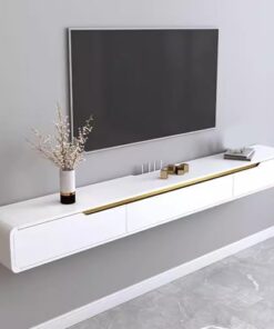 Générique Meuble TV Mural Blanc Meuble TV Flottant pour Salon Console multimédia TV Meuble de Rangement sous TV (180 cm/70,9 Pouces)