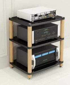 Support Audio vidéo, étagère de Rangement multimédia en Bois, Support d'angle pour Lecteur multimédia AV, étagères, Support multimédia Audio/vidéo, Meuble AV Moderne pour Composants stéréo d