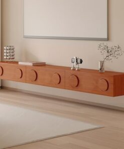 Console multimédia médiévale, grande armoire de rangement, meuble TV mural, meuble TV, étagère audio/vidéo murale à usage domestique, support TV flottant en bois avec tiroirs, armoire murale