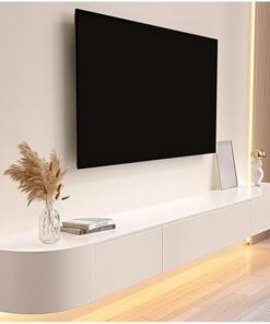 Générique Meuble TV Flottant, Meuble TV Flottant, Meuble TV en Bois avec tiroirs et Porte, Meuble à étagères pour Console multimédia, Meuble de Rangement TV Flottant (180 x 32 x 25 cm)