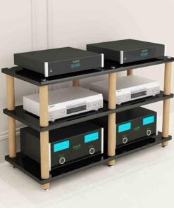 Support multimédia AV, Meuble Tour Audio multimédia, Meuble AV Moderne, Support TV de Jeu et Tour Audio en Rack stéréo, Parfait pour Les lecteurs DVD, Console de Jeu, boîtier TV, décodeur câ