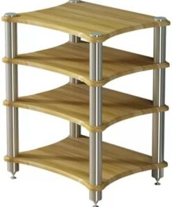 Support Audio vidéo, Support multimédia Audio-vidéo à 4 Niveaux, Meuble de Composants AV, étagère stéréo Multifonction, Support Audio Moderne, Meuble de Rangement avec Coussinets Absorbant l