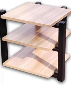 Meuble AV Ouvert, Meuble multimédia, Meuble pour Composants Audio et vidéo, Support stéréo en Bois, Tour Audio, Meuble de Divertissement Moderne (Noyer Clair)