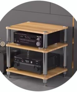 Étagère AV avec Pieds amortisseurs - Support HiFi à 4 Niveaux pour Composants Audio/vidéo, Support pour Tourne-Disque et Meuble - Support HiFi