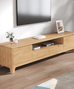 Générique Meuble TV Moderne du Milieu du siècle, Meuble TV en Bois Massif avec tiroir, Console multimédia pour Salon, Chambre, B, 120 cm