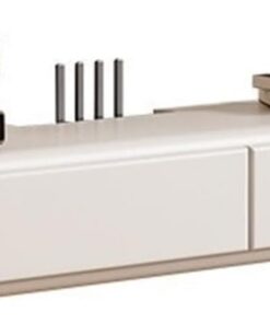 Étagère TV Murale Meuble TV Mural Minimaliste Moderne en Bois/Console Centrale de Divertissement, Blanc