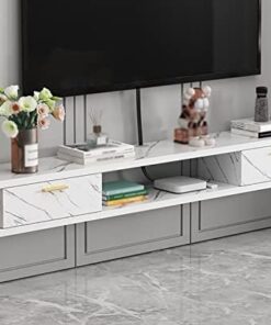 Meuble TV flottant, support TV mural, étagère TV murale, console multimédia, pour unité de rangement, console audio/vidéo, décodeur de câbles, routeur, économiseur d'espace (couleur : D, tai
