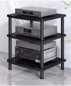 Étagères HiFi, étagères Audio HiFi en métal et Bois, Support multimédia pour amplificateur, Platine Vinyle, récepteur stéréo et équipement Audio/vidéo.