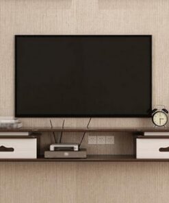 Générique Meuble TV Flottant Meuble TV Suspendu, décodeur routeur, Meuble TV Mural Multifonction à 2 tiroirs avec Trou pour câble, adapté au Salon (120 x 24 x 21 cm)