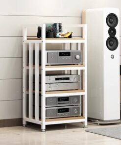 Meuble Audio HiFi à 4 Niveaux, Tour de Support vidéo pour Studio, étagère de Rangement pour équipements électroniques, Meuble de Divertissement d'angle pour Salon