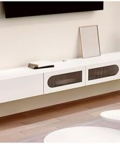 Générique Meuble TV Flottant avec tiroirs et Porte, Console multimédia Murale en Bois, Centre de Divertissement Moderne, Support de Rangement TV pour Salon, étagère de Rangement de Table pour sous TV