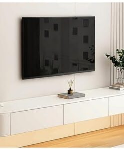 Meuble TV Flottant avec tiroirs de Rangement, Console multimédia Murale pour sous Le téléviseur, Centre de Divertissement en Bois, Meuble TV Moderne, Table étagère TV Blanche pour Salon, cha