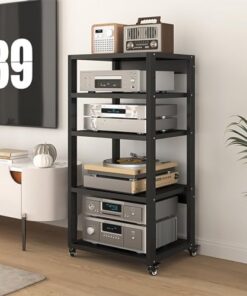 Meuble Audio/vidéo Mobile à 2/3/4/5 Niveaux pour Salons, salles de Jeux et d'enregistrement - Meubles et Supports HiFi - Meuble TV d'angle - Meuble multimédia