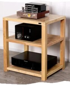 Support Hifi en bois massif, meuble de rangement d'angle pour supports multimédia, meuble AV à 2/3/4 niveaux, étagères de rangement stéréo au sol, support stéréo, support audio pour salle d'