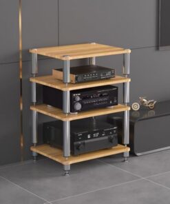 Meuble stéréo Support multimédia AV Rack Audio Ouvert Meuble de Composants Rack HiFi Meuble de Rangement multimédia Support pour Tourne-Disque