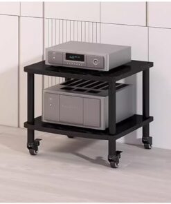 Étagère d'angle pour support multimédia pour tourne-disque, armoire stéréo en métal et bois, 2, 3, 4 étagères, supports de composants audio/vidéo roulants, chariot de rangement, petit espace