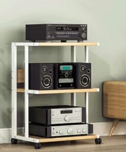 Console multimédia Meuble TV d'angle Meuble multimédia Petit centre de divertissement Étagère multimédia Étagères de jeu Support multimédia AV Tour audio Stockage multimédia Meuble console p