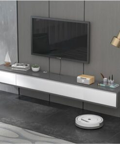 Générique Meuble TV Flottant avec 2 tiroirs – Meuble TV Mural pour Petit Appartement, étagère multimédia, Meuble de Rangement sous TV – Design Moderne (Taille : 140 cm, Couleur : Couleur bûche)