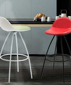MU Tabouret de Bar Nordique créatif, Chaise de Bar en métal de Style Nordique Minimaliste Moderne, Maison, Tabouret Haut, Coussin de siège Moelleux, Assis,C