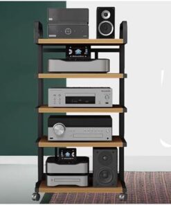 Meuble stéréo de Salon avec roulettes, Grand Support multimédia Audio-vidéo Moderne, Support de Composants stéréo de Divertissement de Grande capacité (Couleur : 5 Niveaux-C)