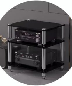 Étagère HiFi, Meuble Audio/vidéo, Meuble pour Tourne-Disque, Meuble Audio avec Pieds amortisseurs