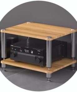 Étagère AV à 4 niveaux HiFi - Support HiFi pour lecteurs de disques - Support pour appareils audio - Avec pieds absorbant les chocs - Support HiFi pour composants audio et vidéo - 60 x 48 x 40 cm - 2