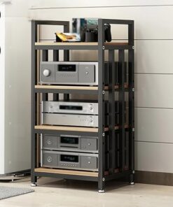 Meuble TV AV Multima – Un Meuble TV en Bois pour platines vinyles et téléviseurs, avec étagères réglables, idéal pour Le Salon.