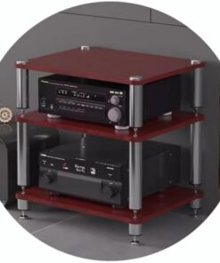 Étagère HiFi, Meuble Audio/vidéo, Meuble pour Tourne-Disque, Meuble Audio avec Pieds amortisseurs