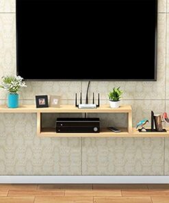 Meuble TV flottant mural, support TV flottant, étagère murale décorative, console multimédia, composant d'armoire de centre de divertissement, unité de divertissement flottante pour salon et