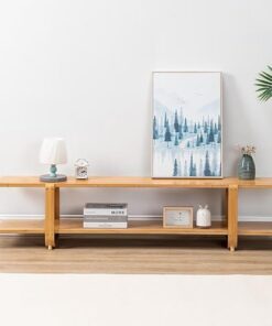 Meuble TV en Bambou pour téléviseurs jusqu'à 65 Pouces, Support de Divertissement pour Salon, Couloir, entrée, Bureau (Taille : 1,6 m)