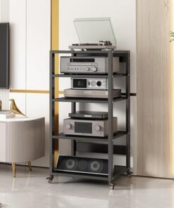 Support multimédia multicouche, armoire de rangement multimédia, meuble de composants AV moderne pour cinéma maison, support TV avec hauteur réglable, support stéréo, tour audio, étagère d'a