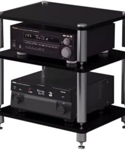 Générique Meuble Audio HiFi à 3 Niveaux, Meuble d'amplificateur, Meuble d'équipement, Support HiFi, Support de Tourne-Disque, Support d'amplificateur Professionnel, Home cinéma (Blanc)
