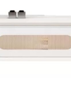 Meuble TV, Banc TV Console Multimédia avec Tiroirs et Porte Rabattable, Centre de Divertissement avec Trous pour Câbles, pour Salon Chambre À Coucher(Wit)