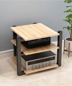 Support multimédia sur Pied, Support Audio Mobile, Support de Jeu, Support HiFi, Armoire pour Composants Audio, Facile à Assembler, pour Salon, Salle de Jeux, Salle d'enregistrement, réunion