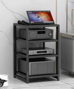 Générique Support multimédia Multicouche, Support multimédia avec roulettes pour Console de Jeux vidéo, étagères réglables et étagère d'angle, Parfait pour la Salle d'enregistrement