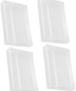 STOBAZA Set de Boîtes à Cassette Boîtes de Rangement Solide et Faciles D'accès Lot de 4 en Plastique Transparent Style Rétro pour Bureau et Usage Domestique