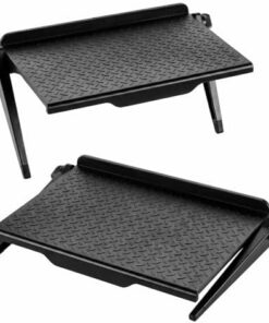 Lot de 2 étagères supérieures pour TV, étagère de rangement pour boîte multimédia, console de jeu, routeur, support de moniteur, noir, petite taille