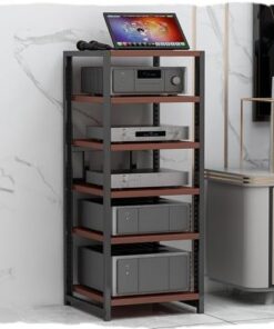 Meuble stéréo, Support Audio, 3/4/5/6 Niveaux, étagères en Bois réglables, Meuble de Rangement d'angle, Support Hi-FI sur Pied