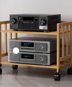 Support pour Lecteur DVD, Meuble TV en Bois - Support de Platine Vinyle Mobile pour Salon et Bureau.